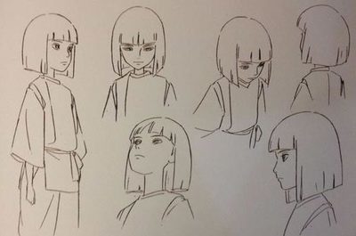 动漫人物手稿正侧面