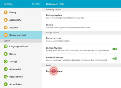 Galaxy Tab A How do I backup my Data and F Galaxy Tab A How do I backup my Data and F