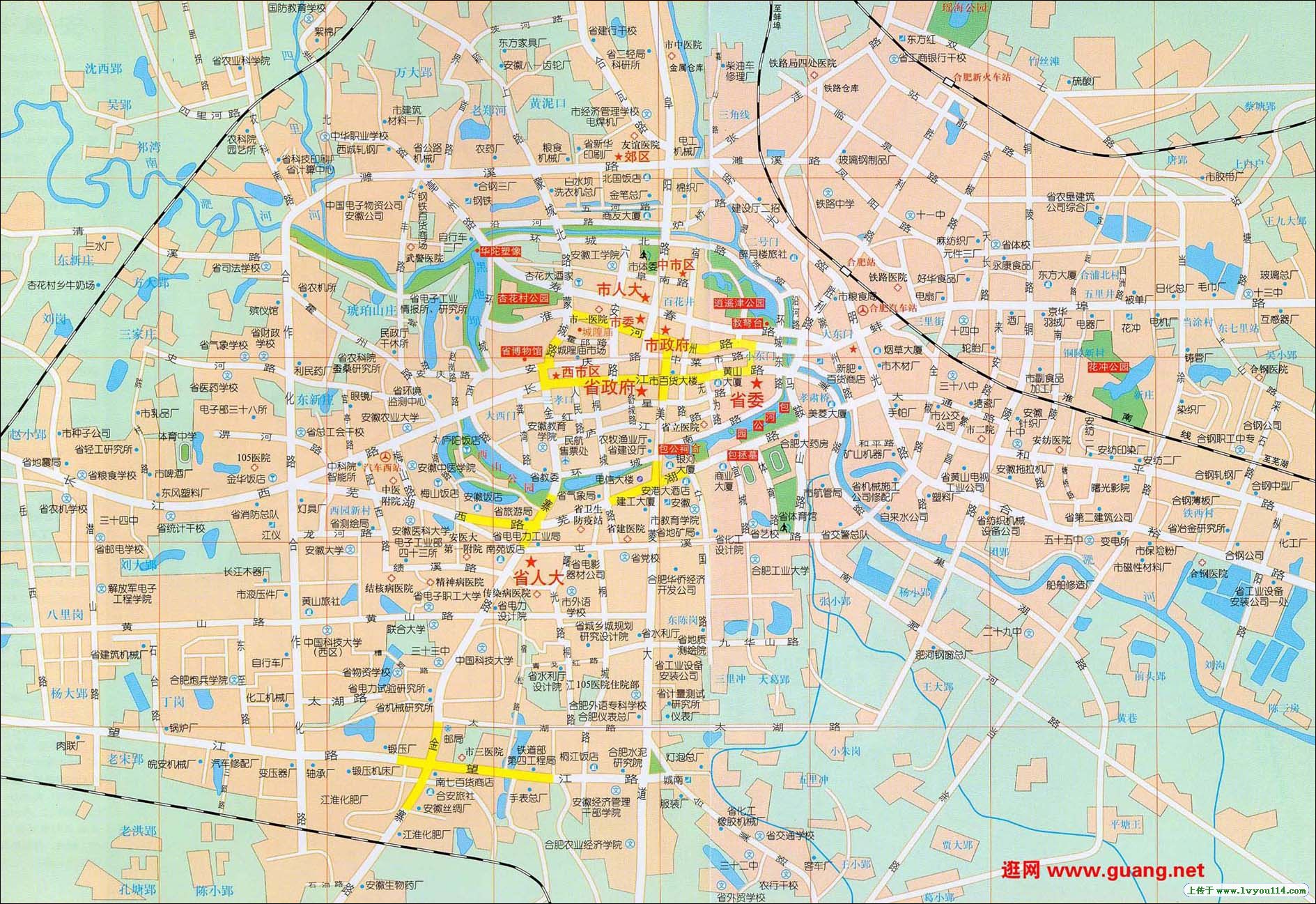 中国安徽省合肥市地图(卫星地图)图片