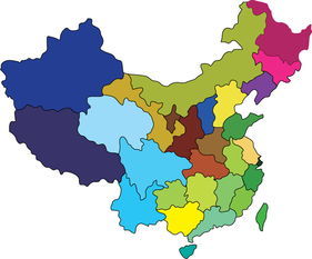 空白中国省区地图