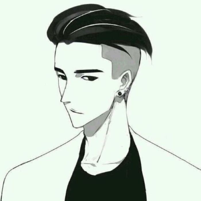 动漫男头黑白动漫男头黑白背影_动漫男头黑白伤感_手绘男头动漫黑白