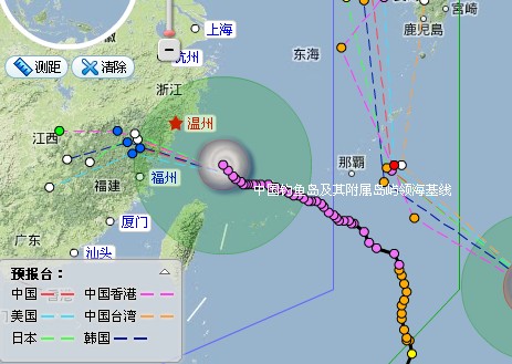 浙江省台风路径图