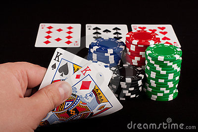 Royal Flush Over Poker Chips Royalty Free Sto Royal Flush Over Poker Chips Royalty Free Sto