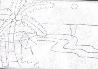 儿童画油画棒教程 海边风景-40kb