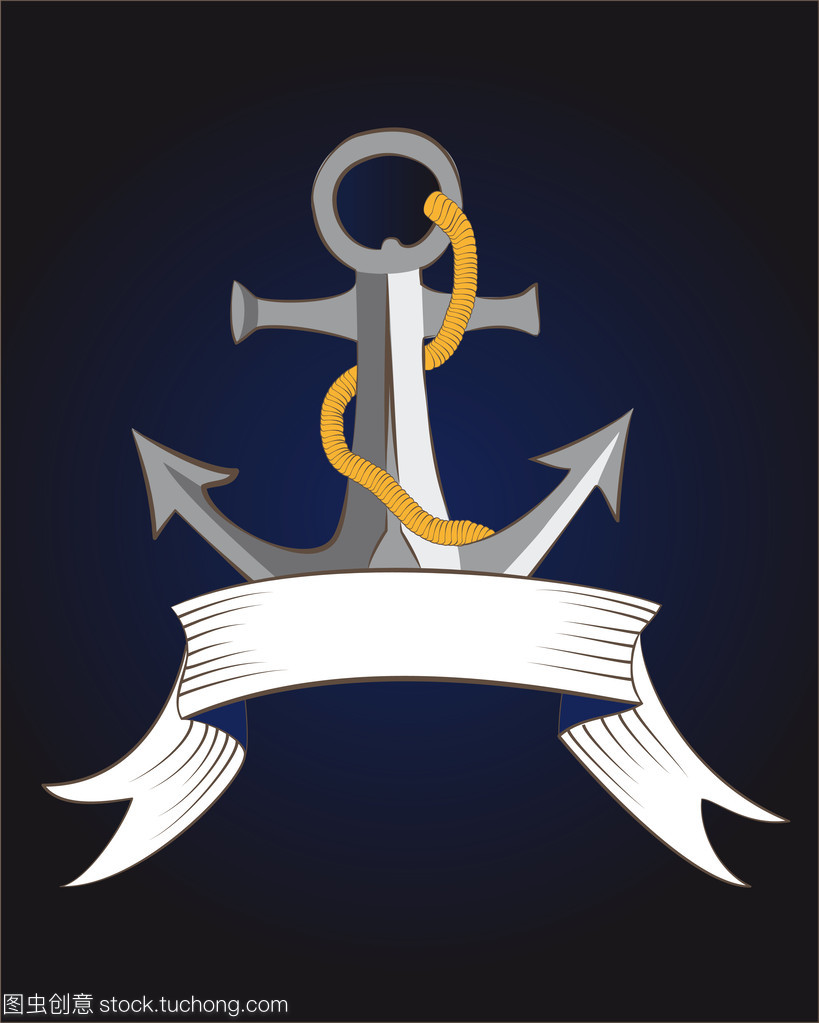 Anchor with cord and ribbon at the bottom как Anchor with cord and ribbon at the bottom как